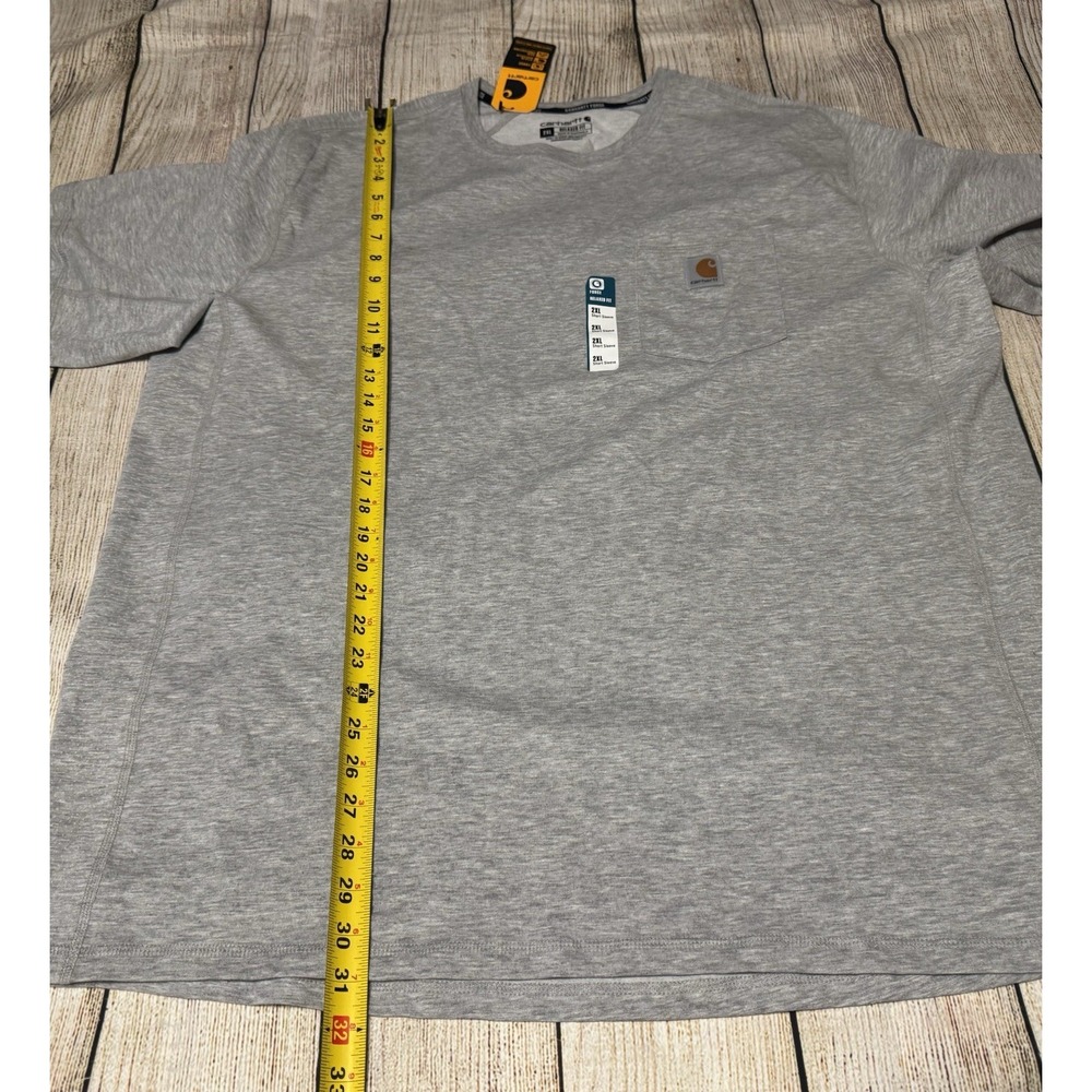 Carhartt Force T-Shirt Heather Gray Relaxed Fit Short Sleeve Pocket Sz 2XL GTb13 - Picture 3 of 7